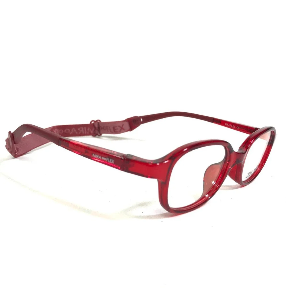 Miraflex Kids Goggles Eyeglasses Frames ELKI Clear Red Square Full Rim 41-16-113